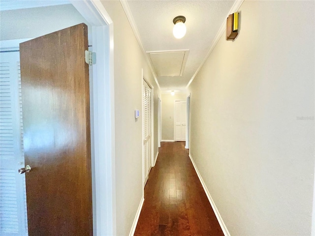2268 NW 17th Ave, Gainesville, FL 32605 - hall featuring dark wood-type flooring and ornamental molding