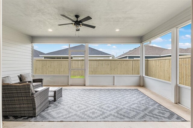 1425 SW 67th Dr, Gainesville, FL 32607 - sunroom with a ceiling fan and plenty of natural light