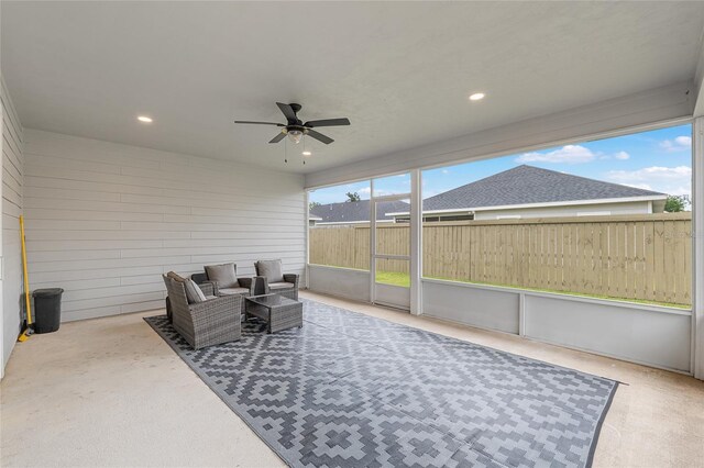 1425 SW 67th Dr, Gainesville, FL 32607 - sunroom / solarium with ceiling fan and an outdoor living space
