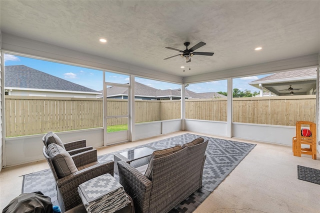 1425 SW 67th Dr, Gainesville, FL 32607 - sunroom / solarium with ceiling fan and an outdoor hangout area