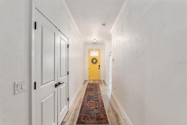 1425 SW 67th Dr, Gainesville, FL 32607 - hallway with crown molding and light wood-type flooring