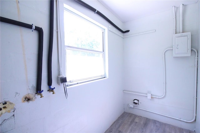 706 NE 24th St, Gainesville, FL 32641 - bathroom featuring wood finished floors and electric panel