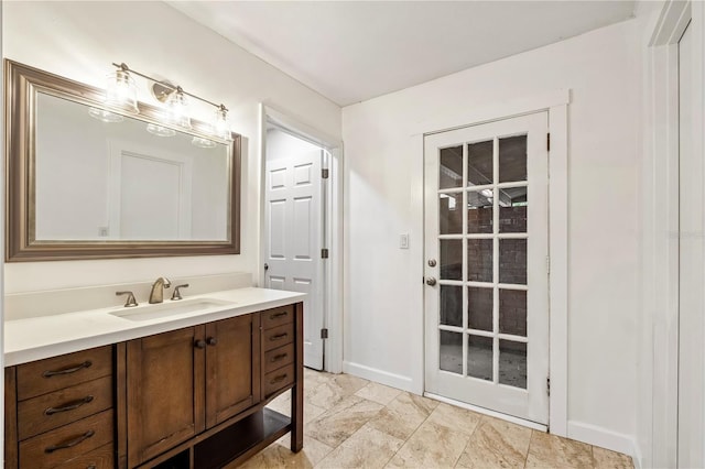 820 NW 109th Dr, Gainesville, FL 32606 - bathroom with vanity and baseboards