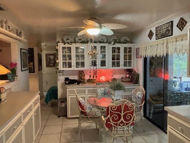 8411 N Pine Needle Ter, Crystal River, FL 34428 - dining space featuring light tile patterned flooring and ceiling fan