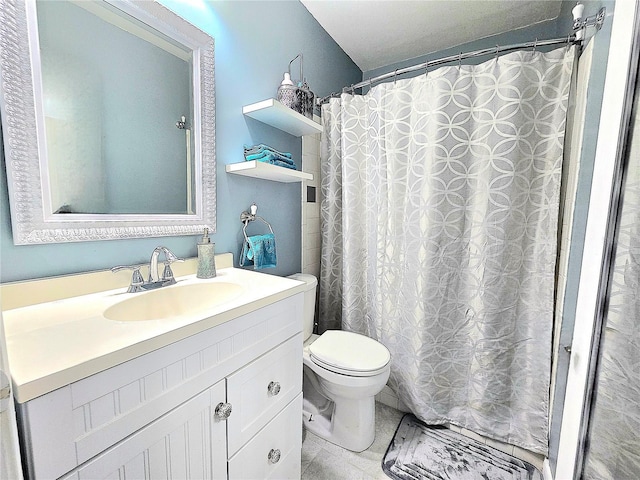 4110 NW 44th Dr Unit 0, Gainesville, FL 32606 - bathroom featuring vanity, tile patterned floors, and a shower with curtain