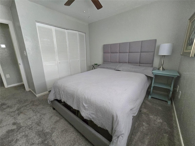 4110 NW 44th Dr Unit 0, Gainesville, FL 32606 - carpeted bedroom featuring a closet and a ceiling fan