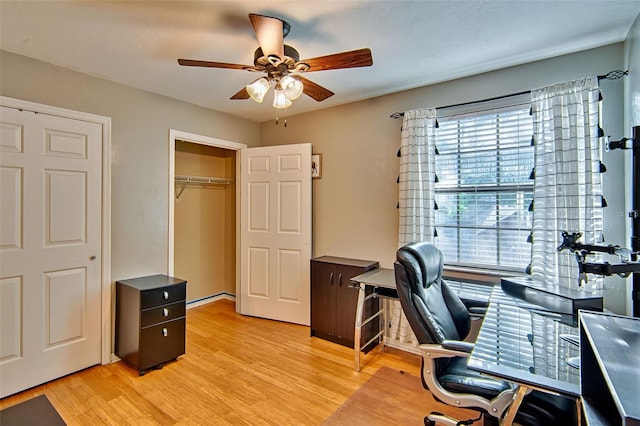 832 NW 42nd Ter, Gainesville, FL 32605 - office space featuring a ceiling fan and light wood-type flooring