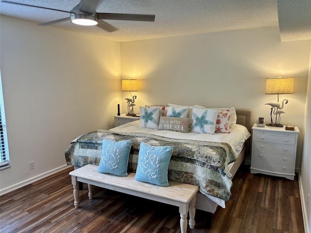 1536 S Central Ave, Flagler Beach, FL 32136 - bedroom featuring wood finished floors, a textured ceiling, and a ceiling fan