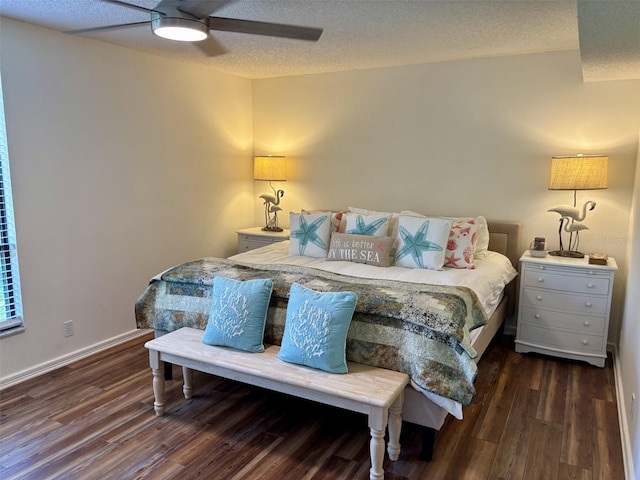 1536 S Central Ave, Flagler Beach, FL 32136 - bedroom with wood finished floors, a textured ceiling, and a ceiling fan