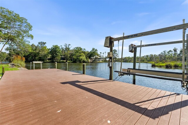 900 NW Snug Harbor Rd, Crystal River, FL 34428 - dock area with a water view and boat lift