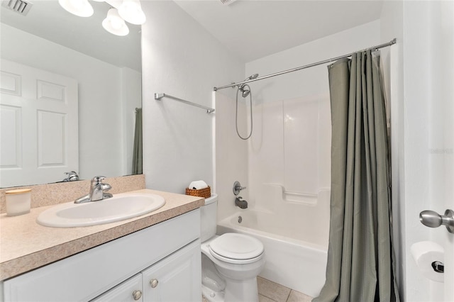 11752 NW 61st Ter, Alachua, FL 32615 - full bath with vanity, shower / bathtub combination with curtain, and tile patterned floors