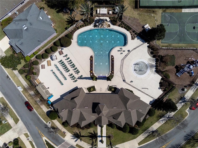 7827 SW 79th Dr, Gainesville, FL 32608 - aerial view of property and surrounding area with a pool area