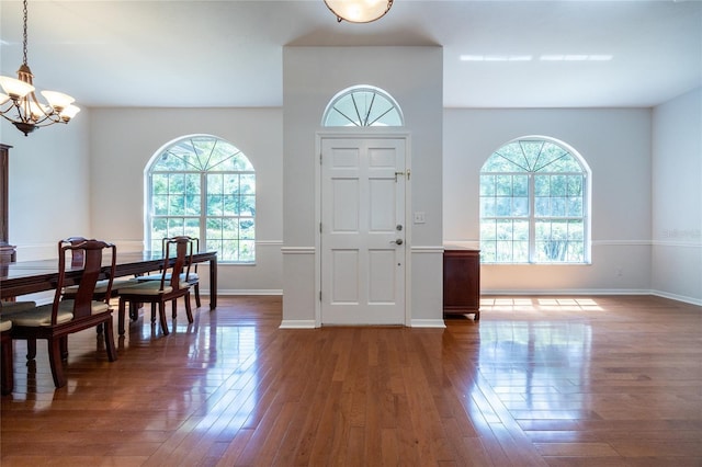 2013 SW 76th Ter, Gainesville, FL 32607 - foyer with a chandelier and hardwood / wood-style flooring