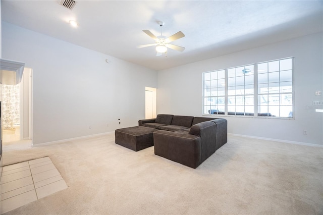 2013 SW 76th Ter, Gainesville, FL 32607 - living area with carpet flooring and ceiling fan