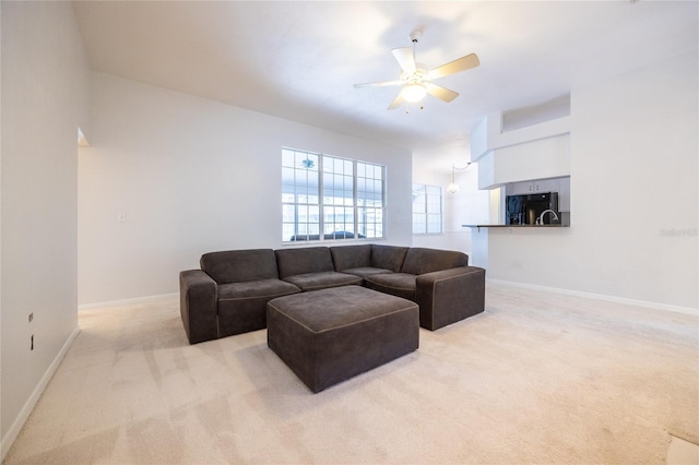 2013 SW 76th Ter, Gainesville, FL 32607 - living room with light carpet and ceiling fan