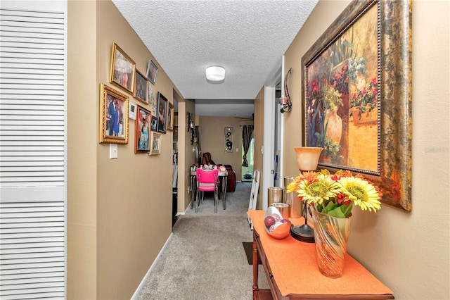 487 Midway Dr Unit B, Ocala, FL 34472 - hallway featuring carpet flooring and a textured ceiling