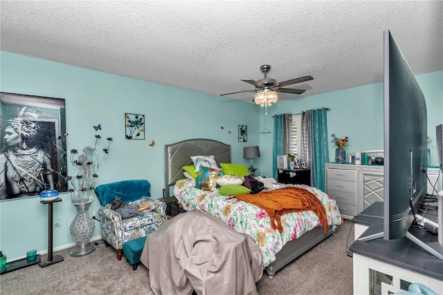 487 Midway Dr Unit B, Ocala, FL 34472 - carpeted bedroom with ceiling fan and a textured ceiling