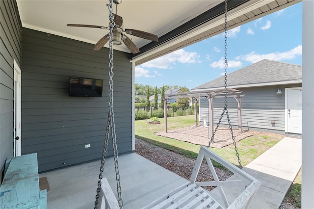 2556 SW 118th Ter, Gainesville, FL 32608 - view of patio featuring a ceiling fan