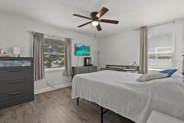 4444 5th Ave S, Saint Petersburg, FL 33711 - bedroom with wood finished floors and a ceiling fan