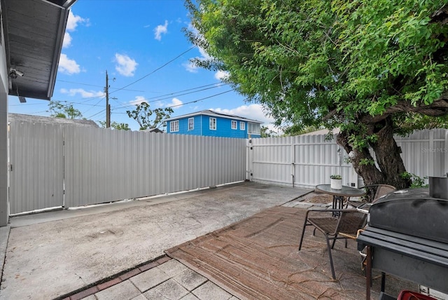 4444 5th Ave S, Saint Petersburg, FL 33711 - fenced backyard with a gate, a patio, and a grill