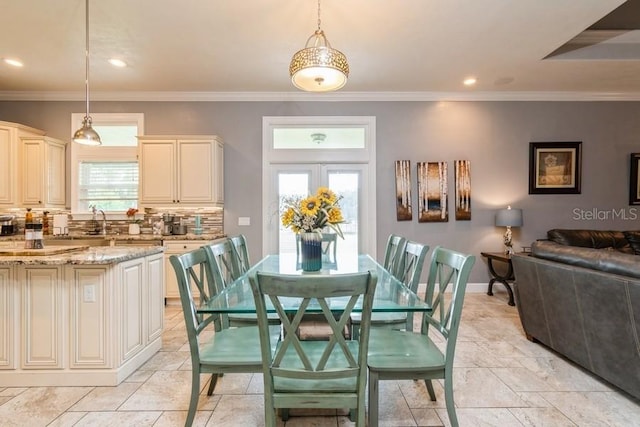 6813 SW 83rd Ter, Lake Butler, FL 32054 - dining room with recessed lighting and ornamental molding