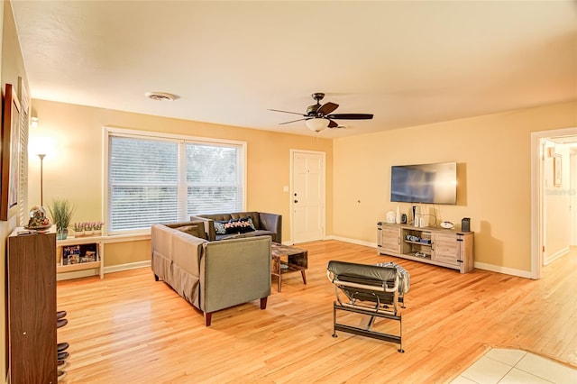 1318 NW 7th Rd, Gainesville, FL 32603 - living room featuring ceiling fan and light wood-style floors