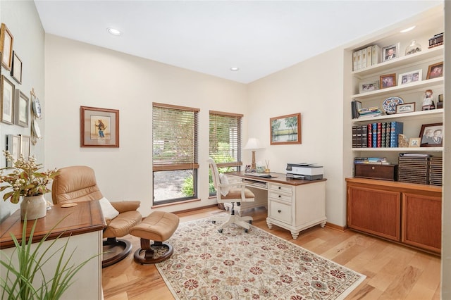 6501 NW 16th Pl, Gainesville, FL 32605 - home office featuring light wood-style flooring and recessed lighting