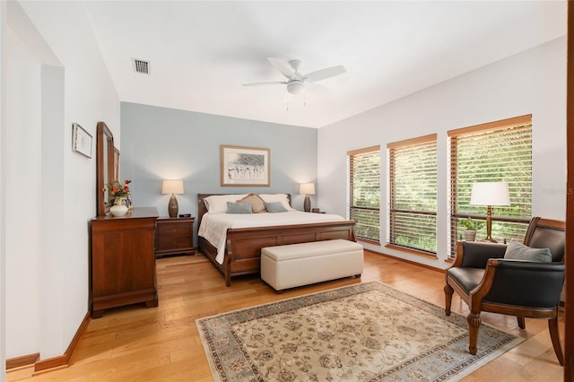 6501 NW 16th Pl, Gainesville, FL 32605 - bedroom featuring light wood-style floors and ceiling fan
