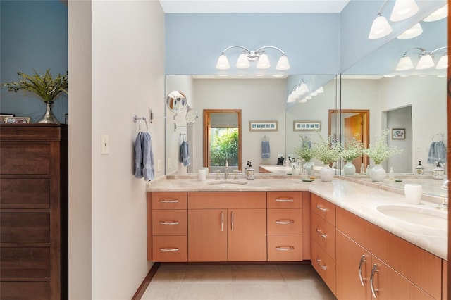 6501 NW 16th Pl, Gainesville, FL 32605 - full bathroom with double vanity and tile patterned flooring