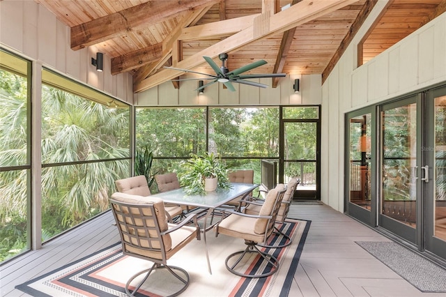 6501 NW 16th Pl, Gainesville, FL 32605 - sunroom / solarium with outdoor dining space and ceiling fan