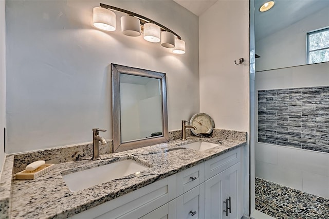 6505 SW 135th Pl, Archer, FL 32618 - bathroom with double vanity and tiled shower
