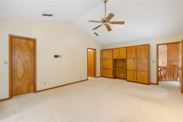 1225 NW 23rd Ter, Gainesville, FL 32605 - unfurnished bedroom with vaulted ceiling, light carpet, and a ceiling fan