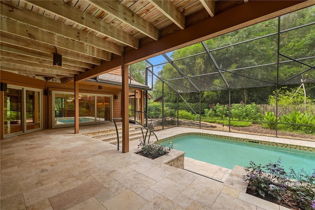 1225 NW 23rd Ter, Gainesville, FL 32605 - view of swimming pool featuring a patio area and a lanai