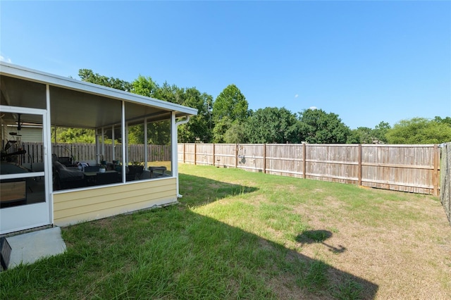 7547 SW 87th Ter, Gainesville, FL 32608 - fenced backyard featuring a sunroom