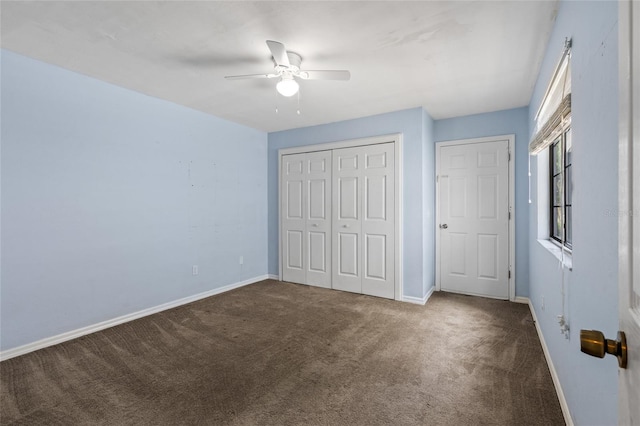 7074 NW 52nd Ter, Gainesville, FL 32653 - unfurnished bedroom with carpet floors, a closet, and a ceiling fan