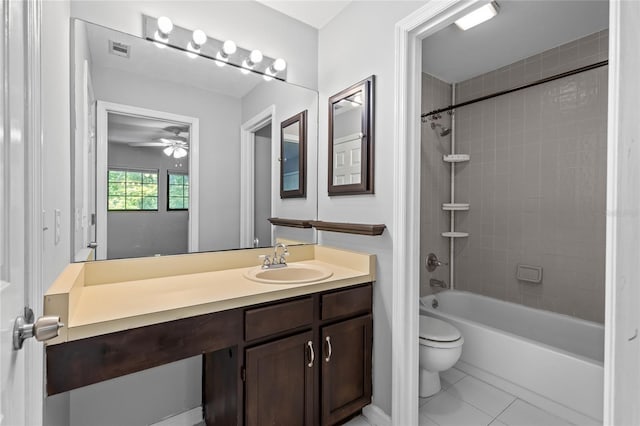 7074 NW 52nd Ter, Gainesville, FL 32653 - full bath with vanity,  shower combination, ceiling fan, and tile patterned floors