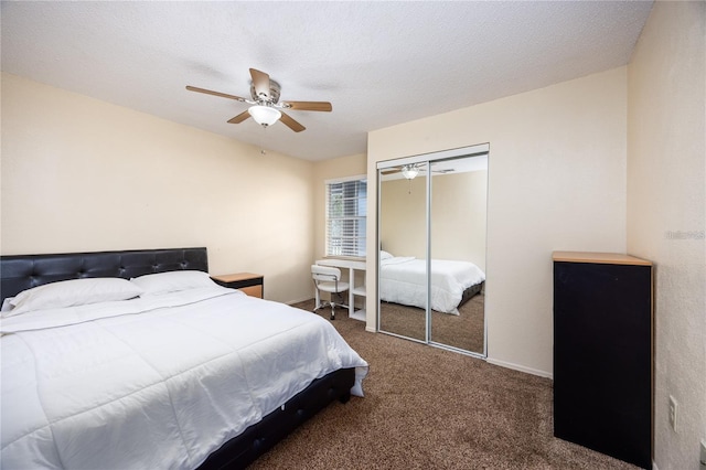 3705 SW 27th St Unit 525, Gainesville, FL 32608 - carpeted bedroom with a closet and ceiling fan