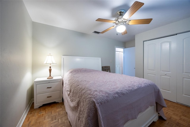 5022 NW 34th Ter, Gainesville, FL 32605 - bedroom featuring baseboards and ceiling fan