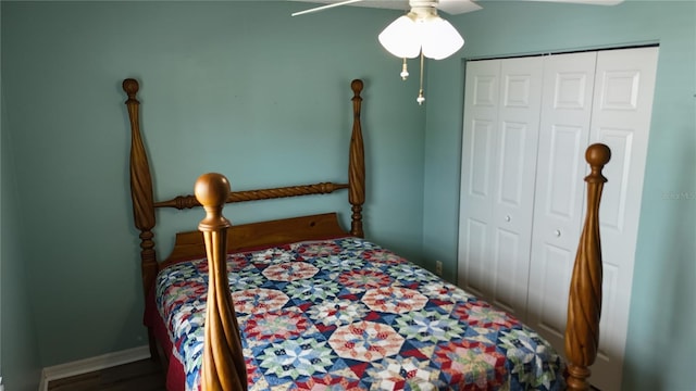 32932 Crooked Oaks Ln, Leesburg, FL 34748 - bedroom featuring a closet and ceiling fan