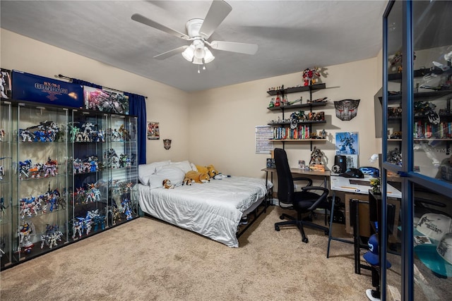 25111 SW 6th Ln, Newberry, FL 32669 - carpeted bedroom with a desk and a ceiling fan