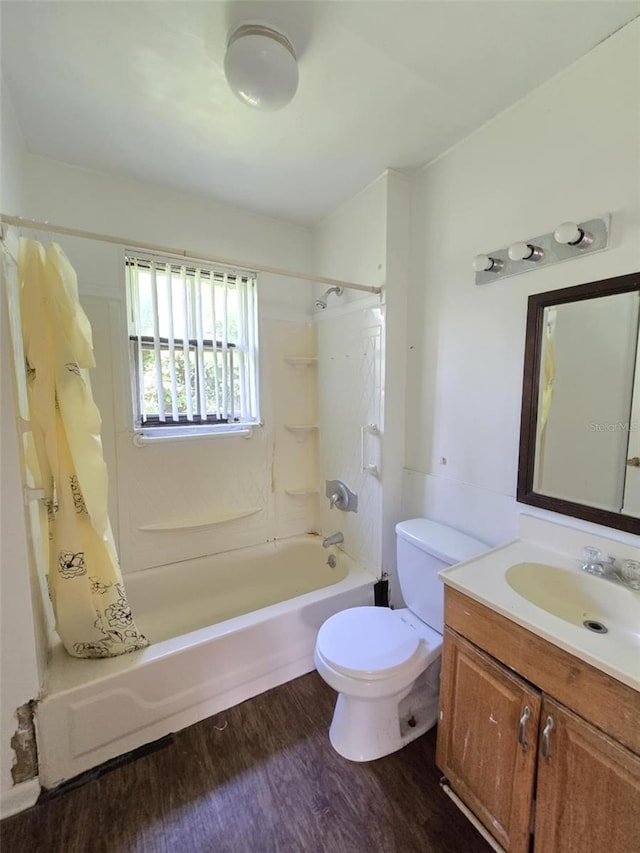 18248 High Springs Main St, High Springs, FL 32643 - bathroom with shower / bathtub combination with curtain, vanity, and wood finished floors