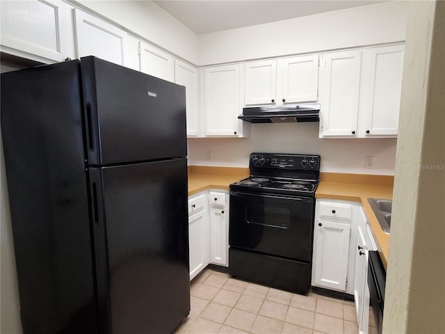 2207 SW 39th Dr, Gainesville, FL 32607 - kitchen featuring black appliances, exhaust hood, light countertops, and white cabinets