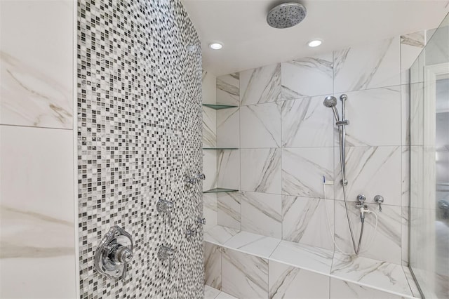 2506 SW 9th Dr, Gainesville, FL 32601 - bathroom with tiled shower and recessed lighting