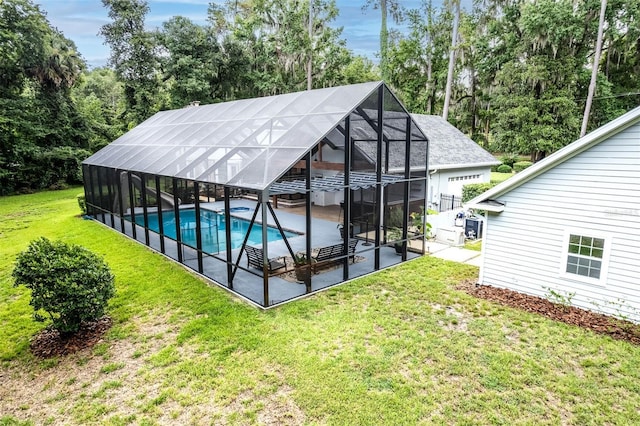 2506 SW 9th Dr, Gainesville, FL 32601 - outdoor pool with a patio, a yard, and a lanai