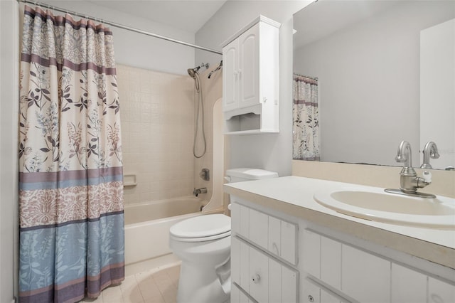 5328 SW 88th Ct, Gainesville, FL 32608 - full bath featuring vanity, shower / tub combo, and tile patterned flooring