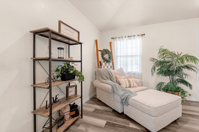 3292 NE 42nd Pl, Ocala, FL 34479 - sitting room featuring wood finished floors and vaulted ceiling