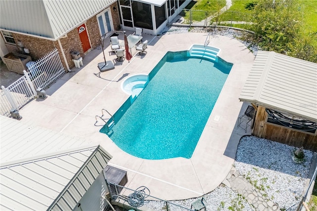 174 SW Dalmation Ln, Lake City, FL 32024 - view of pool featuring a patio and a sunroom