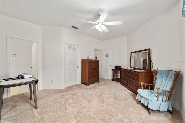 4814 NW 75th Rd, Gainesville, FL 32653 - living area featuring carpet flooring and ceiling fan