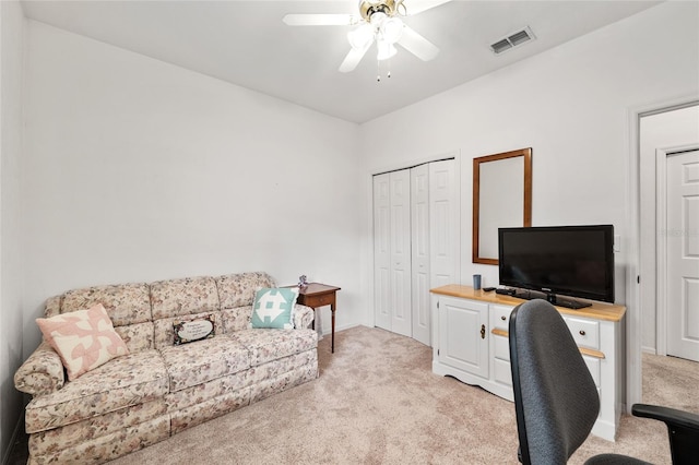 4814 NW 75th Rd, Gainesville, FL 32653 - office featuring light colored carpet and ceiling fan