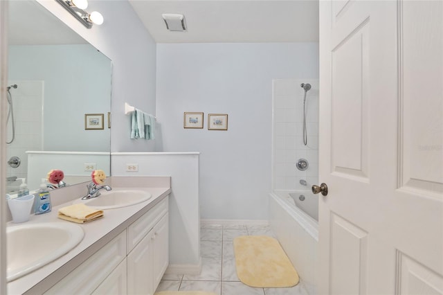 4814 NW 75th Rd, Gainesville, FL 32653 - full bathroom featuring double vanity and shower / tub combination